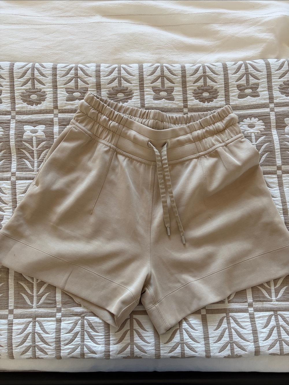 lululemon athletica Sandstone Beige Drawstring Athletic Shorts